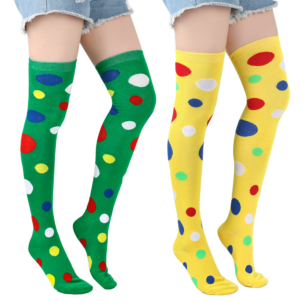 Womens Fashion Colorful Polka Dot Over-the-Knee Socks